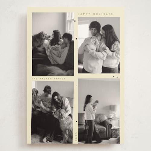 This is a sunshine holiday photo cards with standard by Maja Cunningham called life in film printing on signature in grand