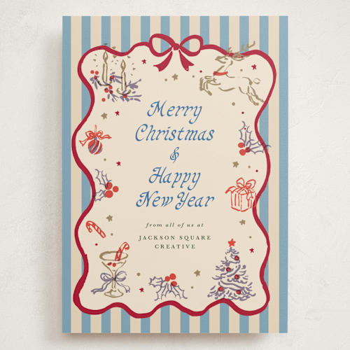 This is a frosted berry holiday photo cards with standard by Cass Loh called season’s embrace printing on signature in grand