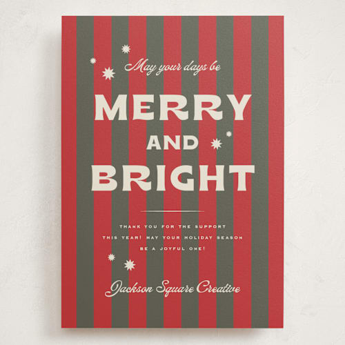 This is a garland holiday photo cards with standard by Wildfield Paper Co called retro printing on signature in grand