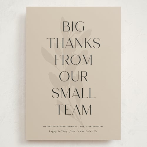 This is a pudding holiday photo cards with standard by Sara Hicks Malone called botanical big thanks printing on signature in grand