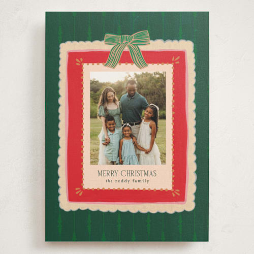 This is a evergreen holiday photo cards with standard by Julie Murray called painted frames printing on signature in grand