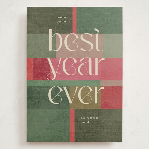 This is a elf shoes holiday photo cards with standard by Creo Study called tree blocks printing on signature in grand