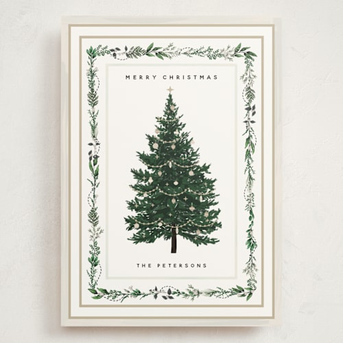 This is a frost holiday photo cards with standard by Susan Moyal called decorated christmas printing on signature in grand