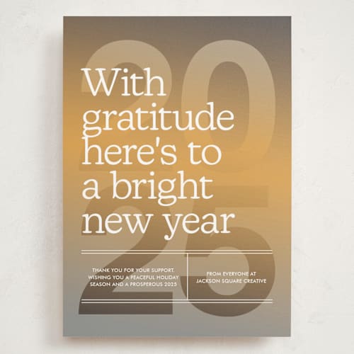 This is a sunrise holiday photo cards with standard by Annie Clark called horizon printing on signature in grand