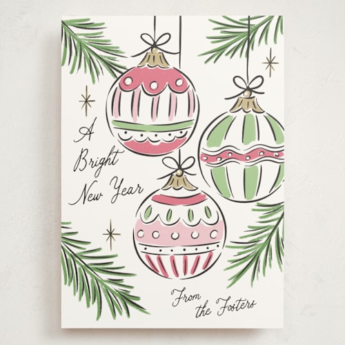 This is a gumdrop holiday photo cards with standard by Erin German called bright ornaments printing on signature in grand