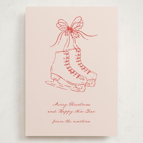 This is a rose holiday photo cards with standard by Jelena Vuletic called skatelle printing on signature in grand