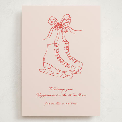 This is a rose holiday photo cards with standard by Jelena Vuletic called skatelle printing on signature in grand