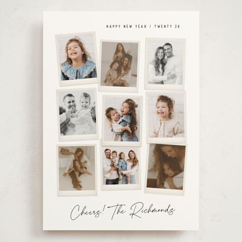 This is a snow holiday photo cards with standard by Hooray Creative called nine snapshots printing on signature in grand