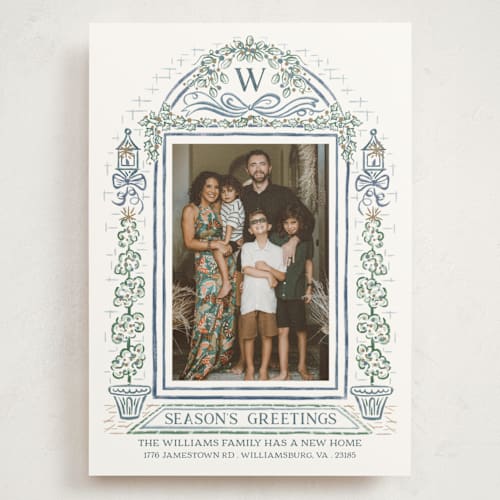 This is a lake holiday photo cards with standard by Paper Sun Studio called colonial christmas printing on signature in grand