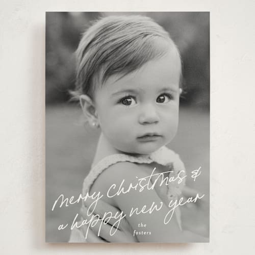 This is a icicle holiday photo cards with standard by Julia Hall called scrawled printing on signature in grand