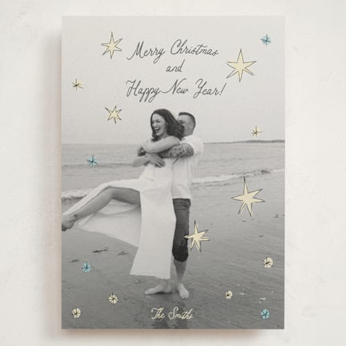 This is a wintermint holiday photo cards with standard by Helena Vitto called the stars printing on signature in grand