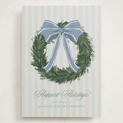 This is a powder holiday photo cards with standard by Everett Paper Goods called cape may charm printing on signature in grand