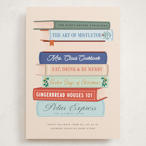 This is a blush holiday photo cards with standard by Sherley Ferreira called tales and stories printing on signature in grand