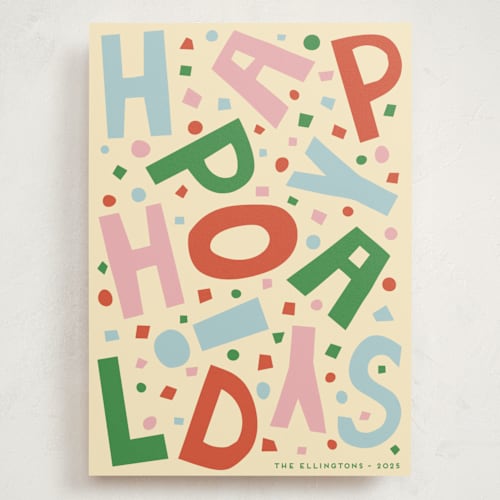 This is a cozy confetti holiday photo cards with standard by Alisa Galitsyna called confetti type party printing on signature in grand
