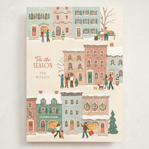 This is a vanilla holiday photo cards with standard by Jennifer Wick called tis the season printing on signature in grand