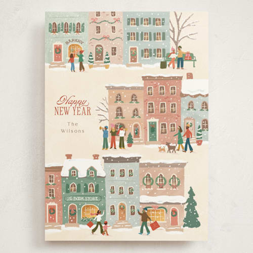 This is a vanilla holiday photo cards with standard by Jennifer Wick called tis the season printing on signature in grand