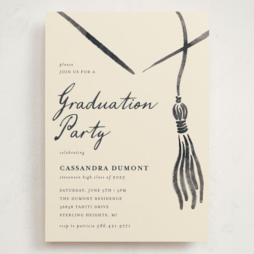 This is a ink graduation invitations with standard by Jamie Alexander called inked printing on signature in grand