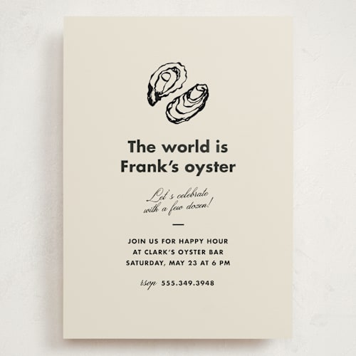 This is a caviar graduation invitations with standard by Megan Davis called oyster printing on signature in grand