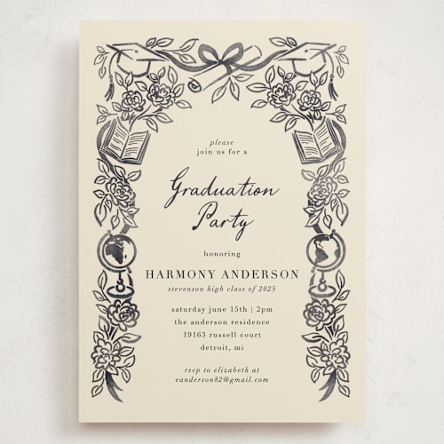 This is a ink graduation invitations with standard by Jamie Alexander called future in bloom printing on signature in grand