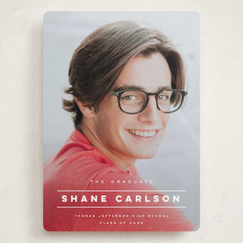 This is a pearl graduation announcements with standard by Emily Sabol Goss called headlined printing on recycled smooth signature in grand