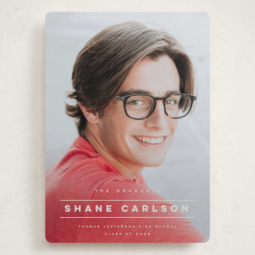 This is a mist graduation announcements with standard by Emily Sabol Goss called headlined printing on recycled smooth signature in grand