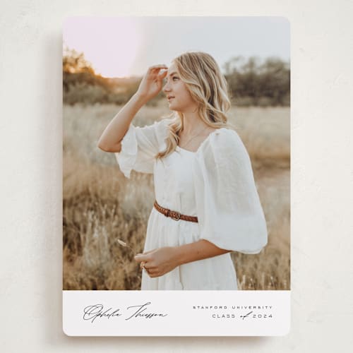 This is a cloud graduation announcements with standard by Nicole Walsh called elegance printing on recycled smooth signature in grand