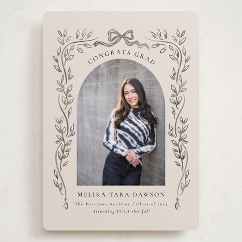 This is a ink graduation announcements with standard by Petra Kern called chic printing on recycled smooth signature in grand