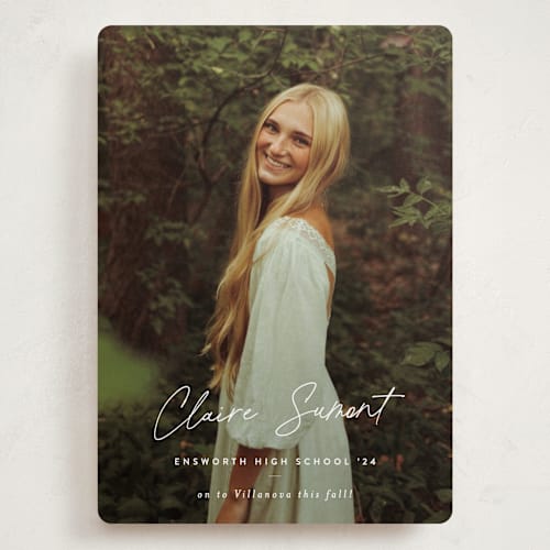 This is a snow graduation announcements with standard by Sara Hicks Malone called journal  printing on recycled smooth signature in grand