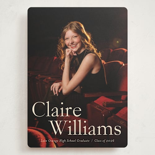 This is a milk graduation announcements with standard by Ani Somi called california printing on recycled smooth signature in grand