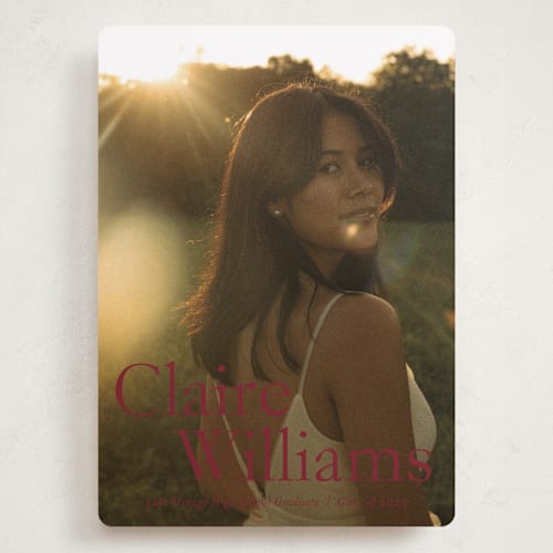 This is a wine graduation announcements with standard by Ani Somi called california printing on recycled smooth signature in grand