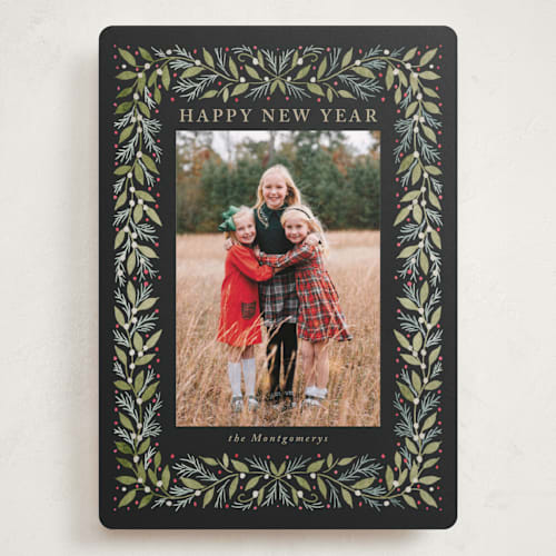 This is a coal holiday photo cards with standard by Petra Kern called framosa printing on recycled smooth signature in grand