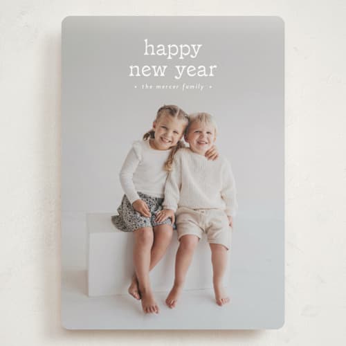 This is a snow holiday photo cards with standard by Amy Kross called imprint printing on recycled smooth signature in grand