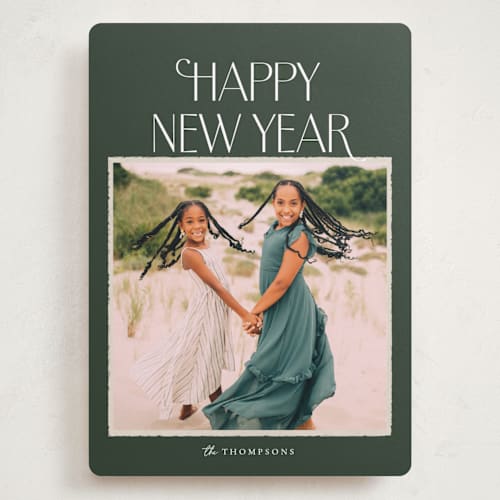 This is a forest holiday photo cards with standard by Robert and Stella called frances printing on recycled smooth signature in grand