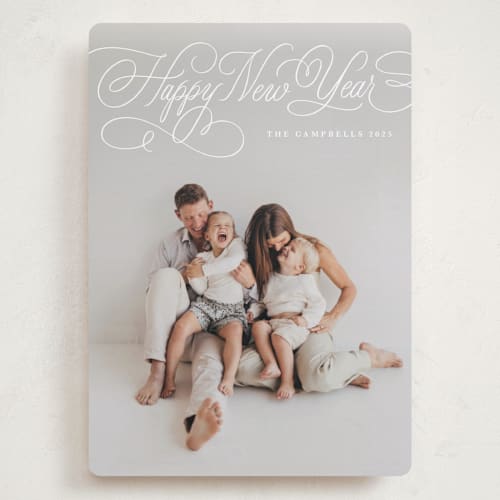 This is a snow holiday photo cards with standard by Kristen Smith called copperplate printing on recycled smooth signature in grand