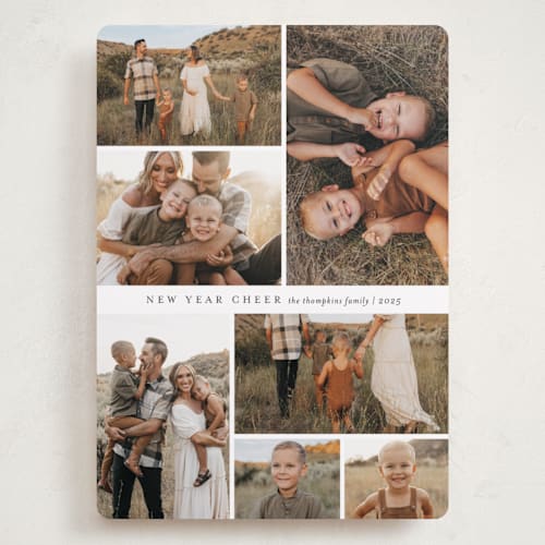 This is a snowflake holiday photo cards with standard by Jessica Williams called septet printing on recycled smooth signature in grand