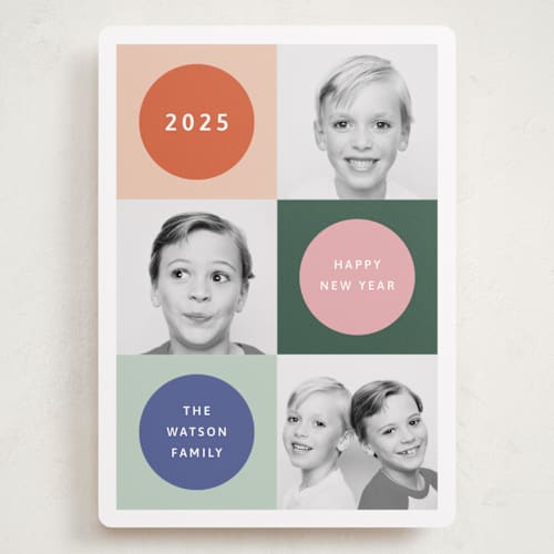 This is a wreath holiday photo cards with standard by Kelly Watkins called colorful printing on recycled smooth signature in grand