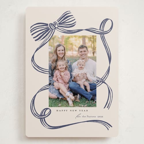 This is a blue spruce holiday photo cards with standard by Carrie ONeal called neddy printing on recycled smooth signature in grand