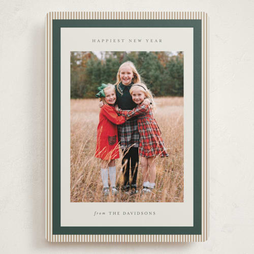 This is a forest holiday photo cards with standard by Jackie Crawford called modern striped frame printing on recycled smooth signature in grand