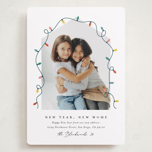 This is a frost holiday photo cards with standard by Erica Krystek called christmas move printing on recycled smooth signature in grand