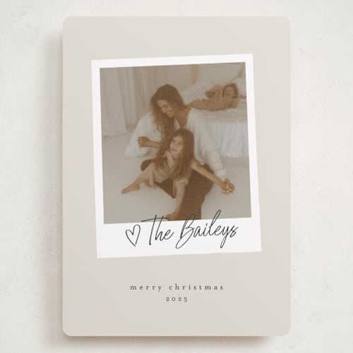 This is a cream holiday photo cards with standard by Karidy Walker called holiday snapshot printing on recycled smooth signature in grand