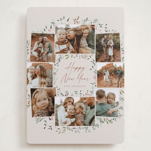 This is a tinsel holiday photo cards with standard by Petra Kern called keepsake wreath printing on recycled smooth signature in grand