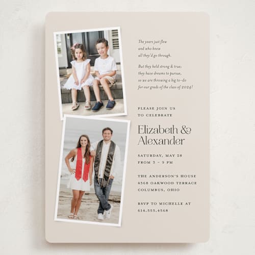 This is a ivory graduation invitations with standard by Heather Schertzer called big to-do printing on recycled smooth signature in grand
