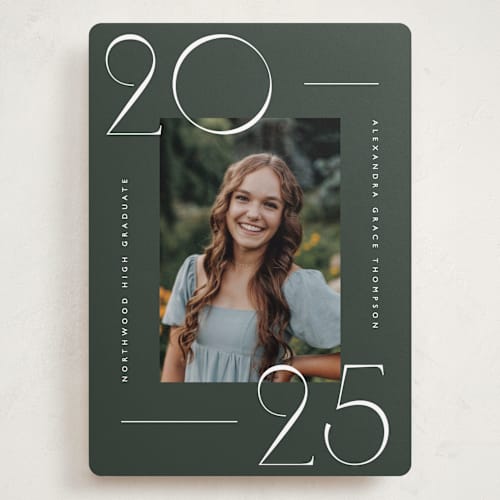 This is a ivy graduation announcements with standard by Kelly Schmidt called numbered printing on recycled smooth signature in grand