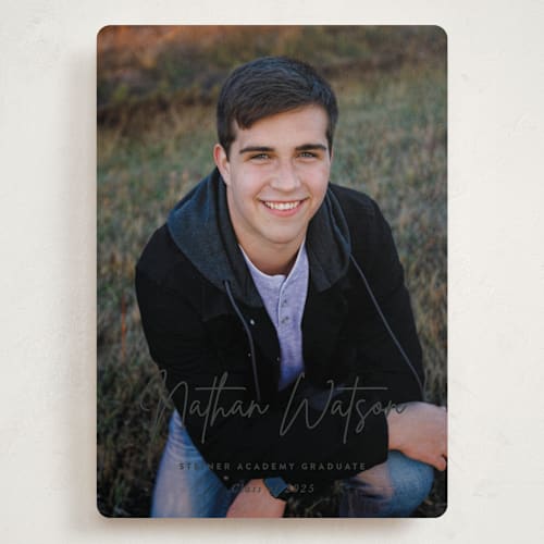 This is a granite graduation announcements with standard by Sara Hicks Malone called signed printing on recycled smooth signature in grand