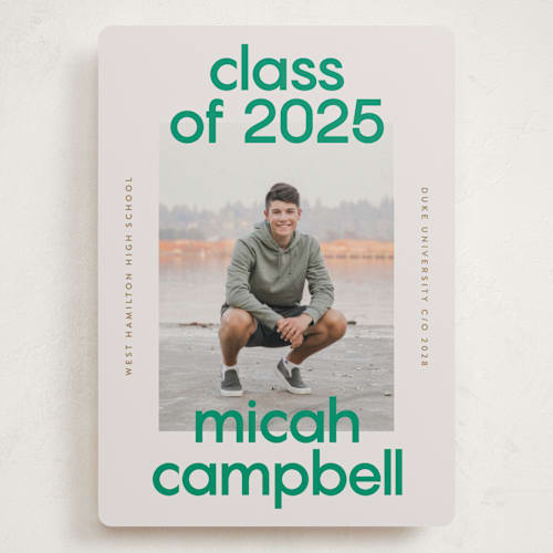 This is a grass graduation announcements with standard by Jackie Crawford called school color duo printing on recycled smooth signature in grand