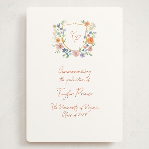 This is a hoos graduation announcements with standard by Cass Loh called wildflowers crest printing on signature in grand