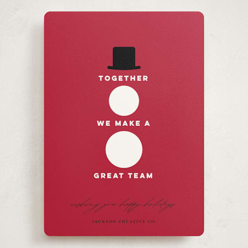 This is a berry holiday photo cards with standard by Louise Kay called holiday team printing on signature in grand