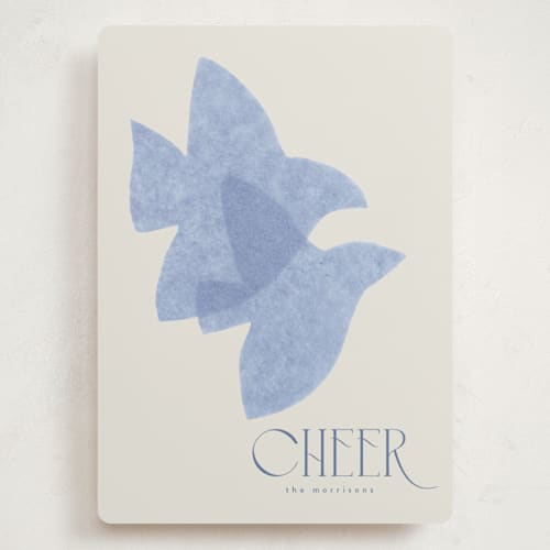 This is a sky holiday photo cards with standard by Tamara Hilje called doves printing on signature in grand