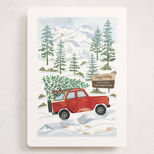 This is a cardinal holiday photo cards with standard by Paper Sun Studio called rocky road christmas printing on signature in grand