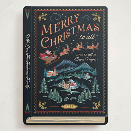 This is a coal holiday photo cards with standard by Paper Sun Studio called the night before christmas printing on signature in grand